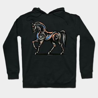 Horse illustration. Illustration of a horse in cubism style Hoodie